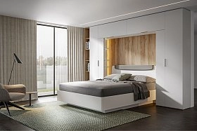 Кровать двуспальная Soho белая с подъемным механизмом 160х200