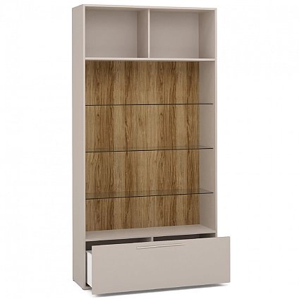 Секция-витрина для гостиной Шатура беж