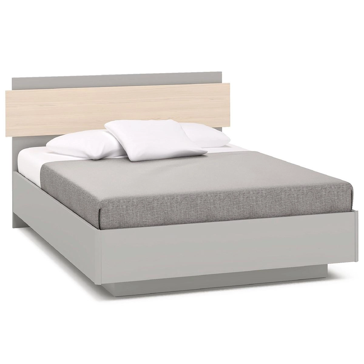 Кровать полутораспальная 140х200 Челси,Римини серая с подъемным механизмом