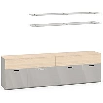 Тумба ТВА 3ящ., 2дв. дл.2076 (туя)+2полки стек.YHB