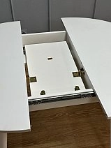 Стол Kenner 1000 K, белый(золото)/стекло белое глянец