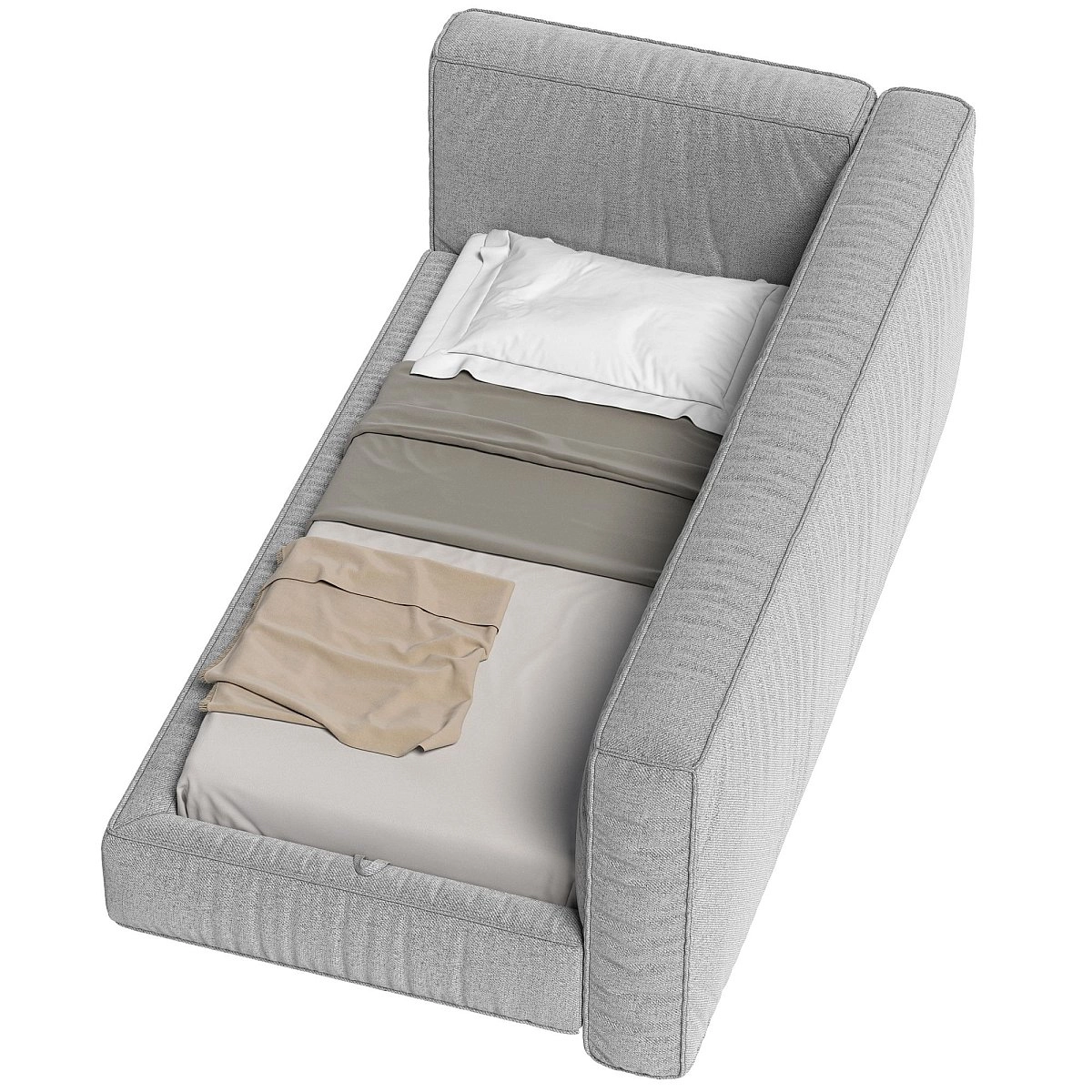 Кровать односпальная Brioche FIRST угловая правая с подъемным механизмом 90х200