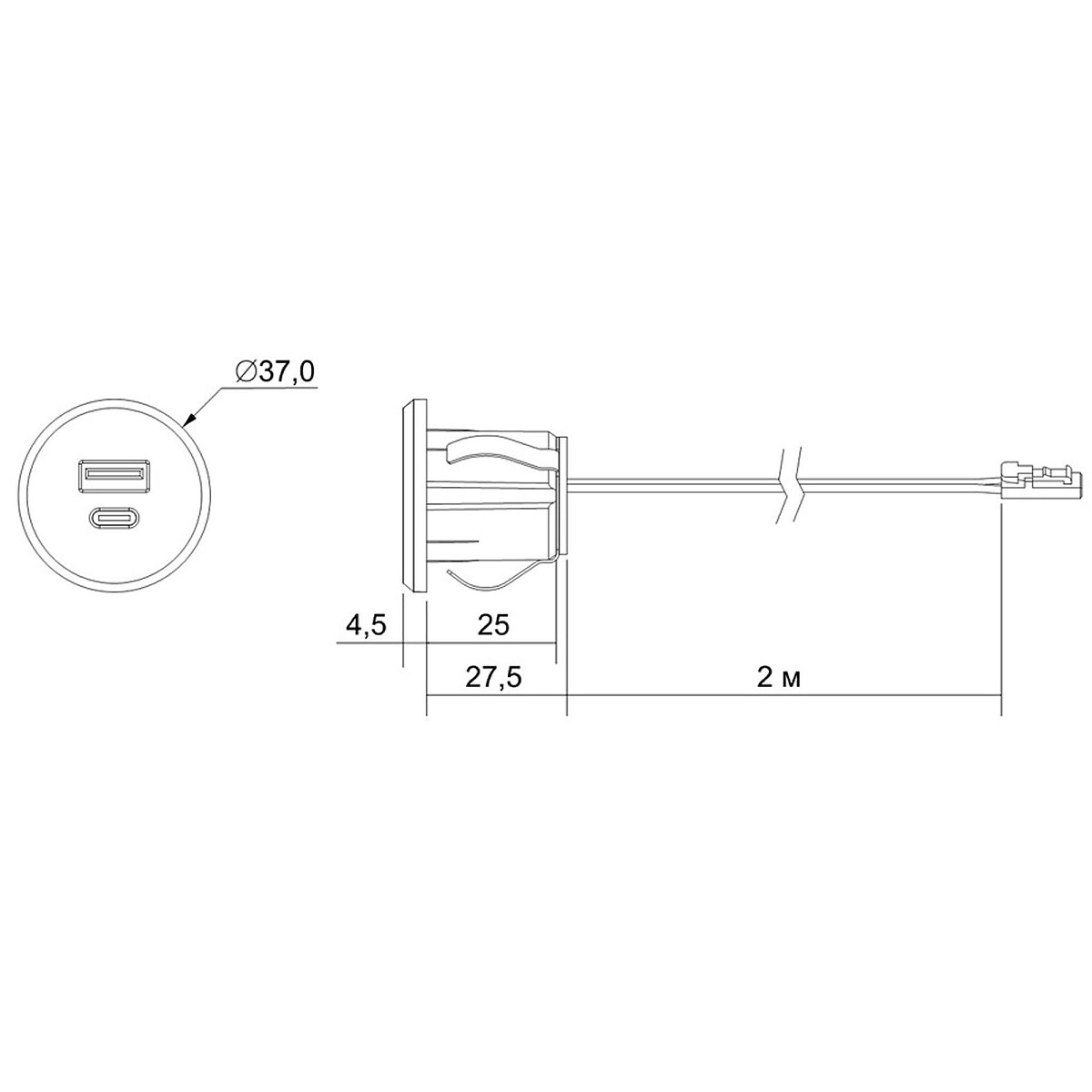 USB-розетка Chelsea,Montreal,Next,Rimini,Soho USB+Type C