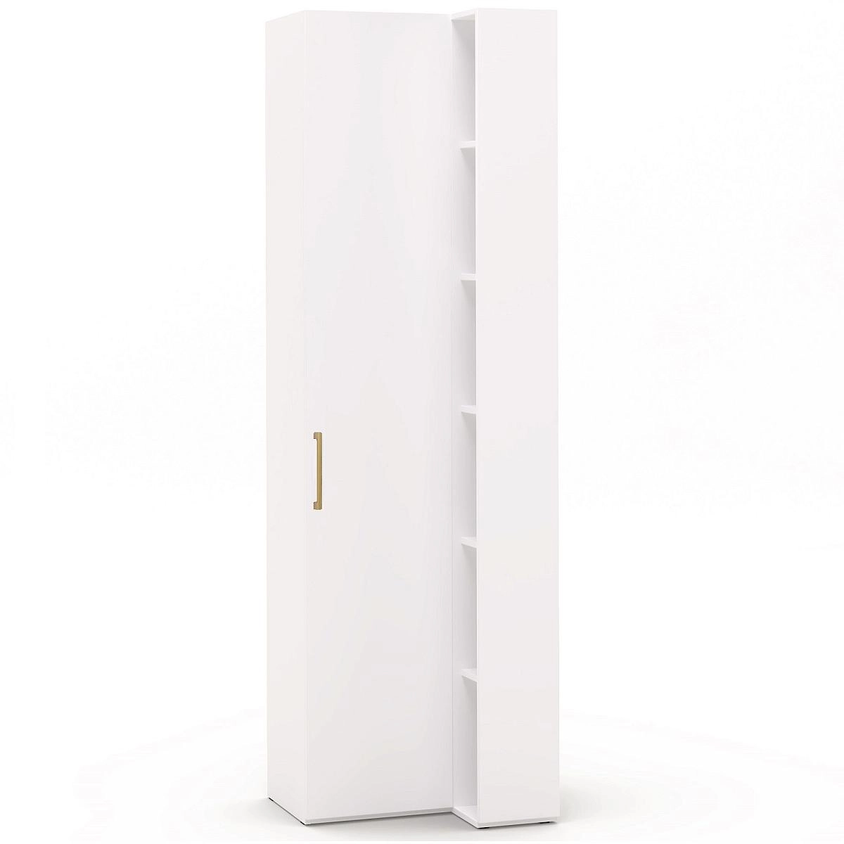 Шкаф перех.(бел)со стеллажом (бел) 400/608 (др.ручка)