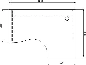 Стол письменный Стратегия Н.Милано правый 100х140