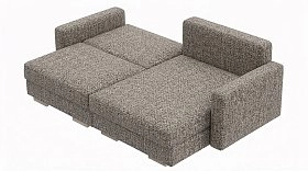 Диван Перо Базис угловой с раскладной оттоманкой в ткани Нептун 12