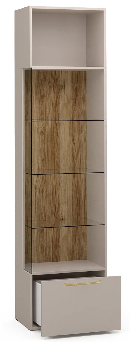 Шкаф-витрина левый в.2134 (мокко) др.ручки