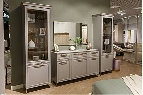 Шкаф-витрина одностворчатый Монреаль серый