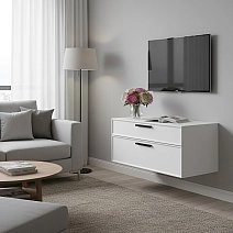 Тумба навесная под телевизор Rimini белая