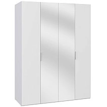 Шкаф четырехстворчатый Сохо белая с зеркалами