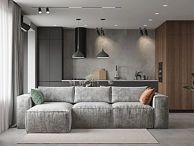 Диван Brioche Memori Basic 2-х местный с широкими подлокотниками