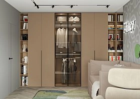 Шкаф двухстворчатый Некст со стеклом 89х61х249