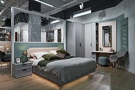 Кровать двуспальная 180х200 Chelsea,Rimini серая с подъемным механизмом