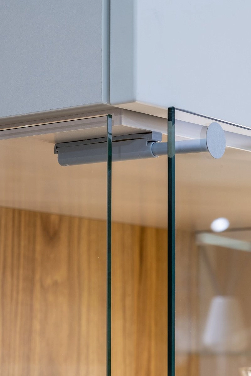 Шкаф-витрина левый в.2134 (мокко) др.ручки