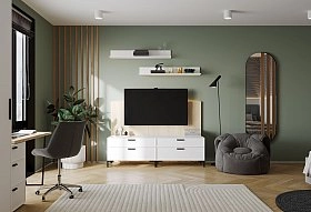 Полка навесная Челси,Монреаль,Римини,Сохо белая