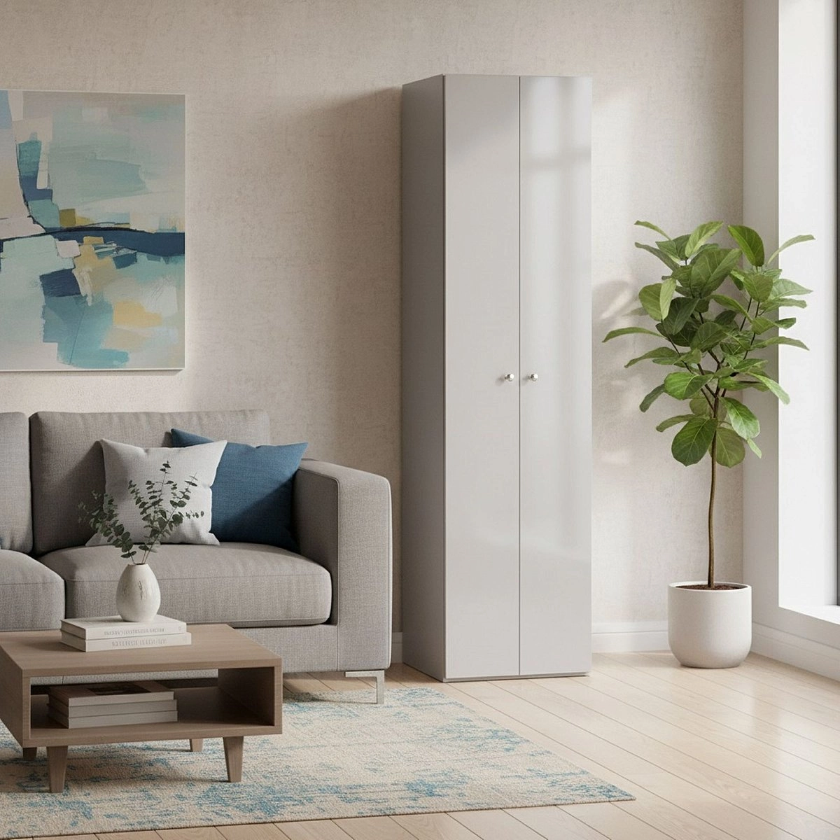 Шкаф двухстворчатый Челси серая