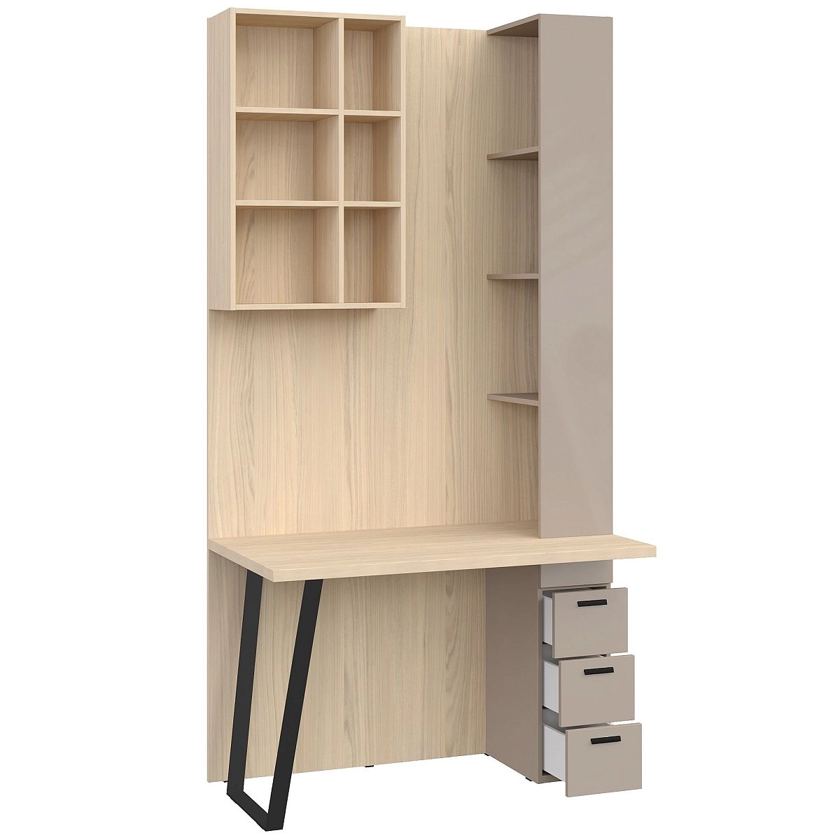 Стол письменный Chelsea тауп/туя с секцией